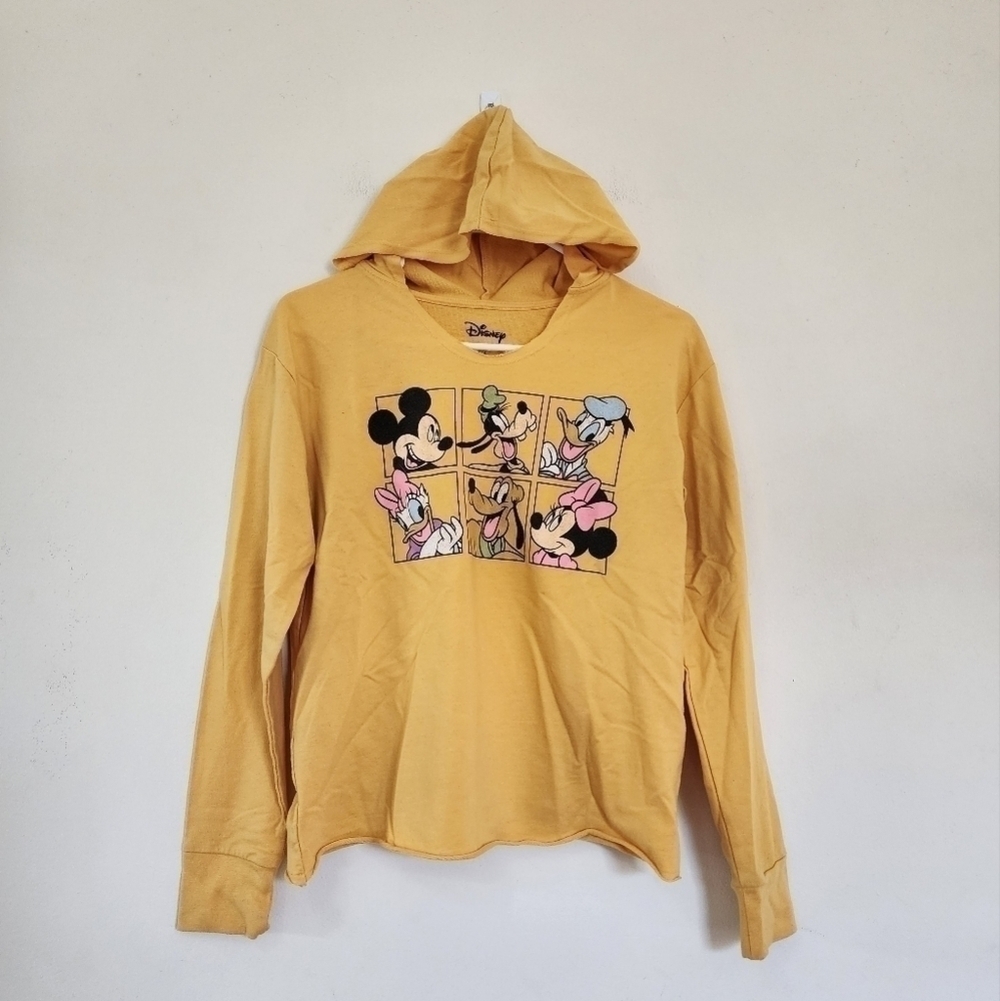 Disney's Micky & Friends Long Sleeve Hooded Sweatshirt in Yellow size Medium